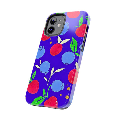 Funda resistente para teléfono con diseño de arándanos y fresas | Estética
