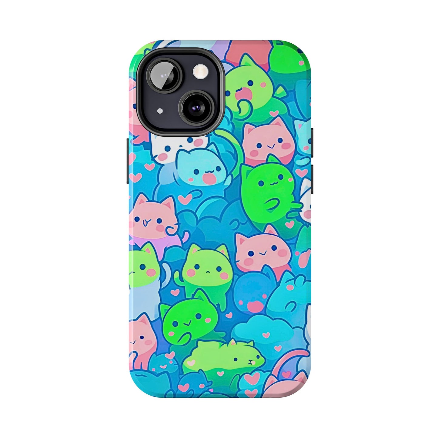 Cute Colorful Cats Pattern Style Tough Phone Case | Animals