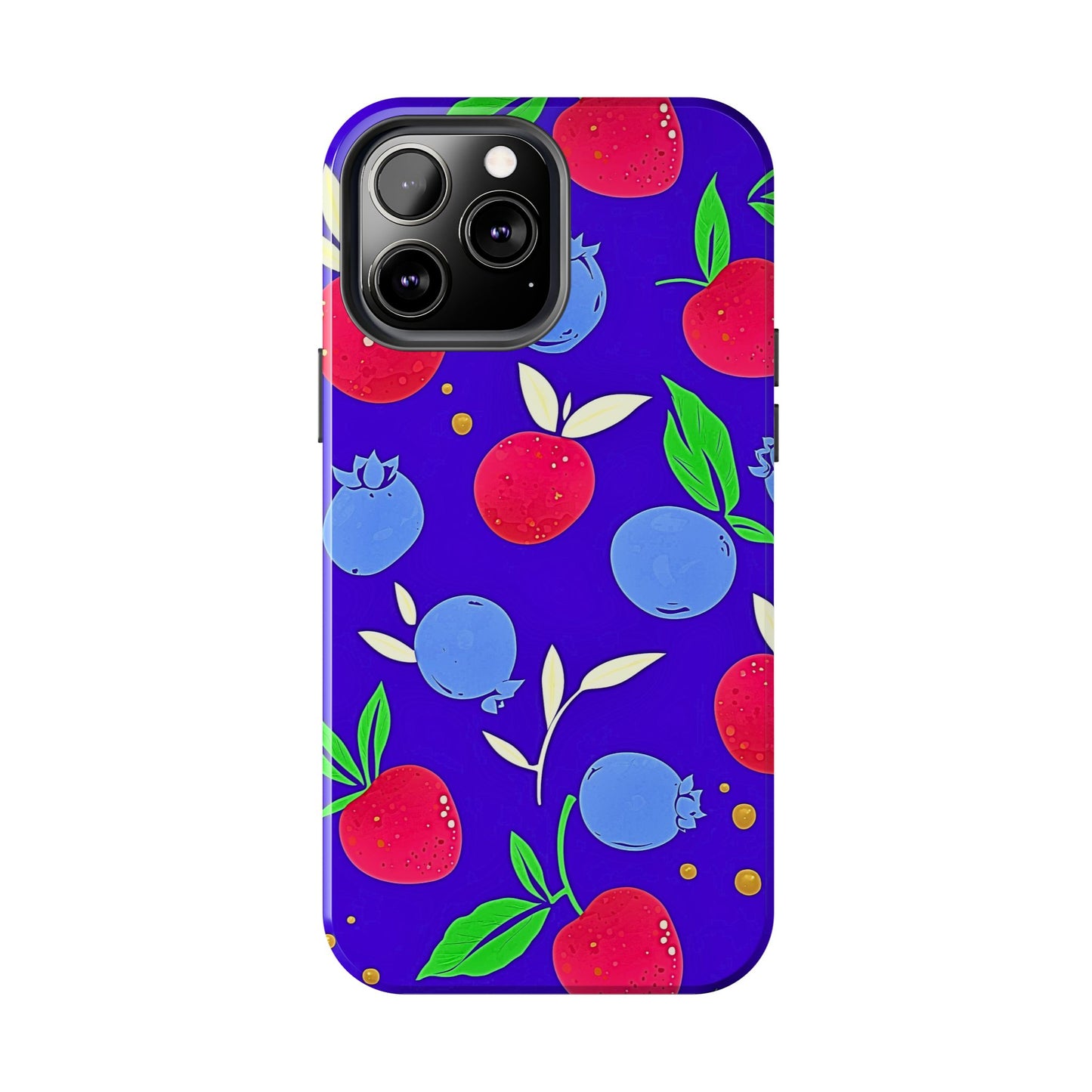 Funda resistente para teléfono con diseño de arándanos y fresas | Estética
