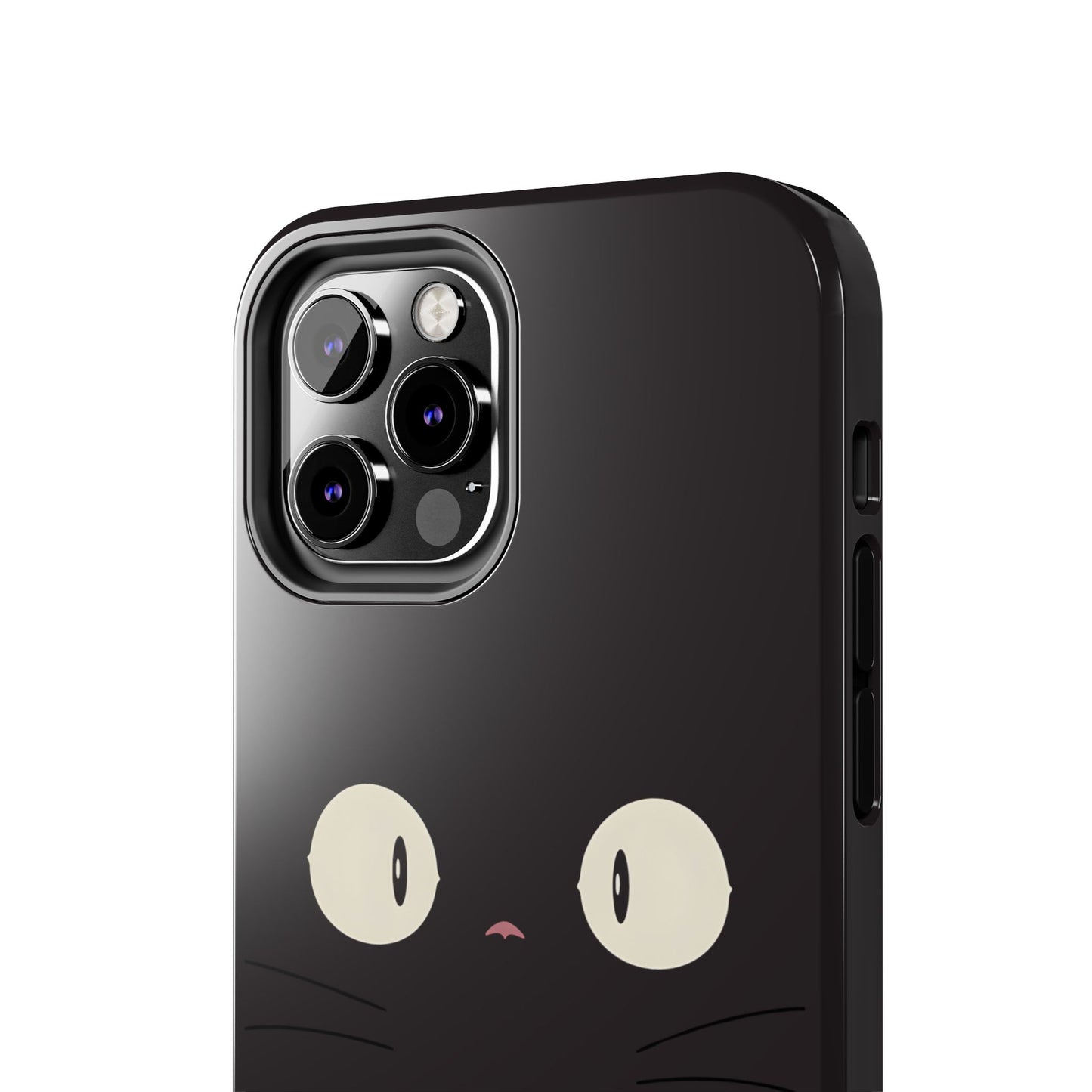 Adorable Black Cat Face and Eyes Minimal Tough Phone Case | Animals