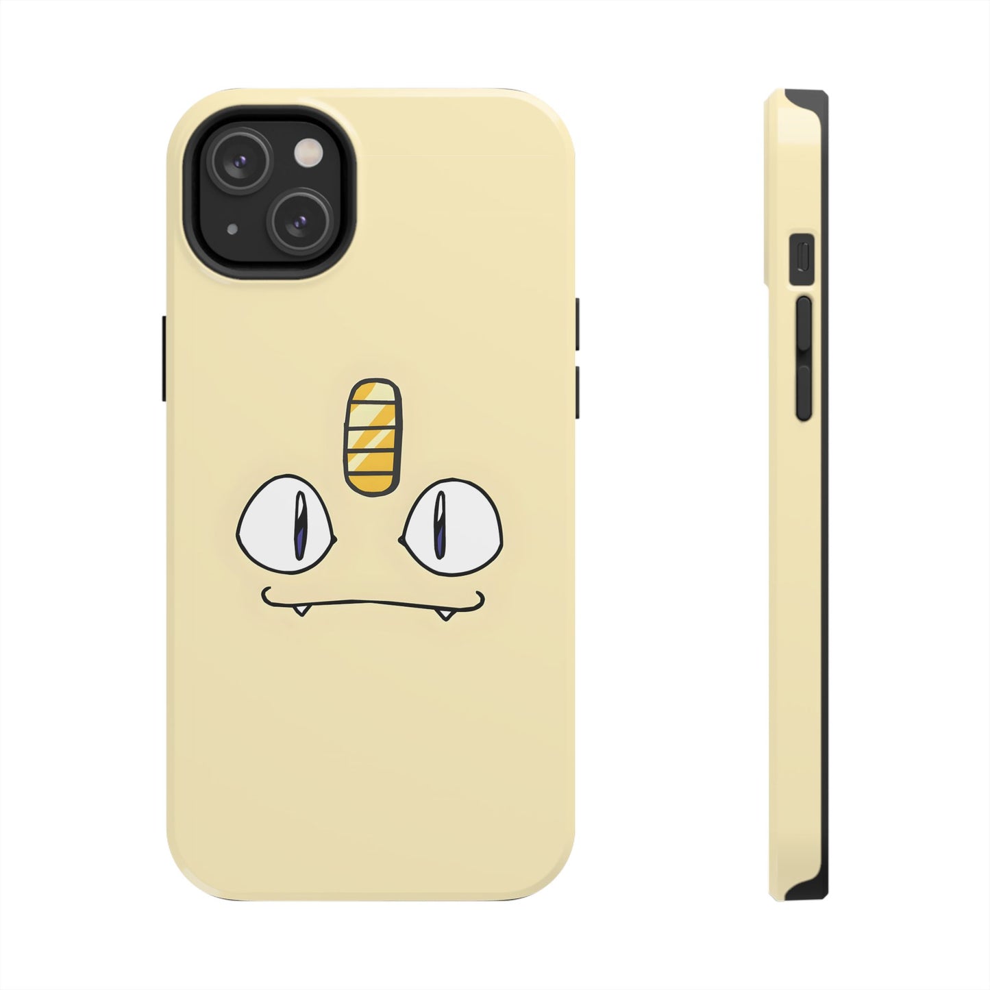 Cat Minimal Gold Coin Face Tough Phone Case | Anime