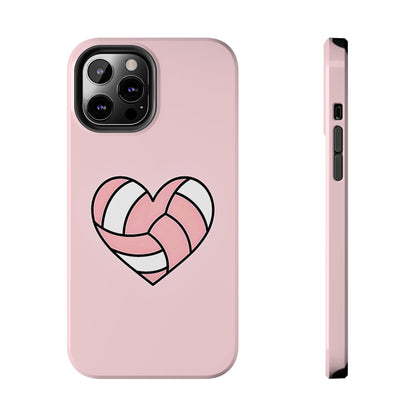 Pink Volleyball Heart Tough Phone Case | Aesthetic