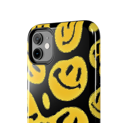 Funda resistente para teléfono con cara sonriente psicodélica colorida (versión 1) | Estética