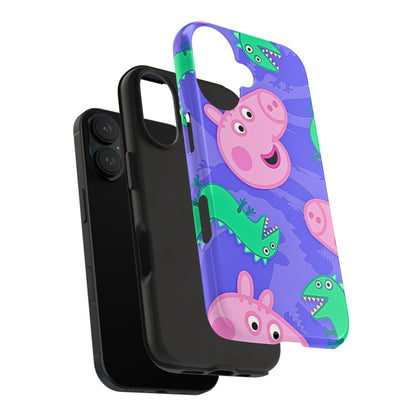 Peppa Pig & George Dinosaur Pattern Tough Phone Case | Cartoons - Peppa Pig