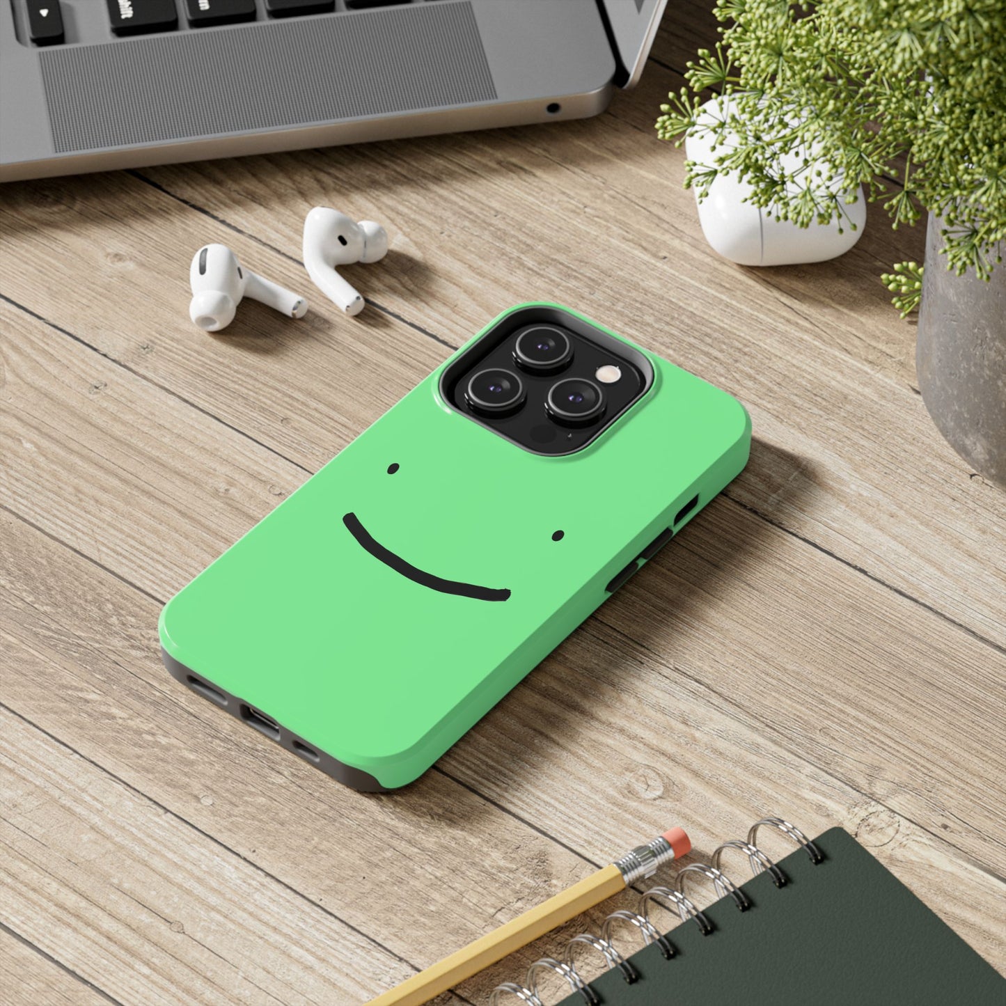 Simple Smile Green Face Tough Phone Case | Other