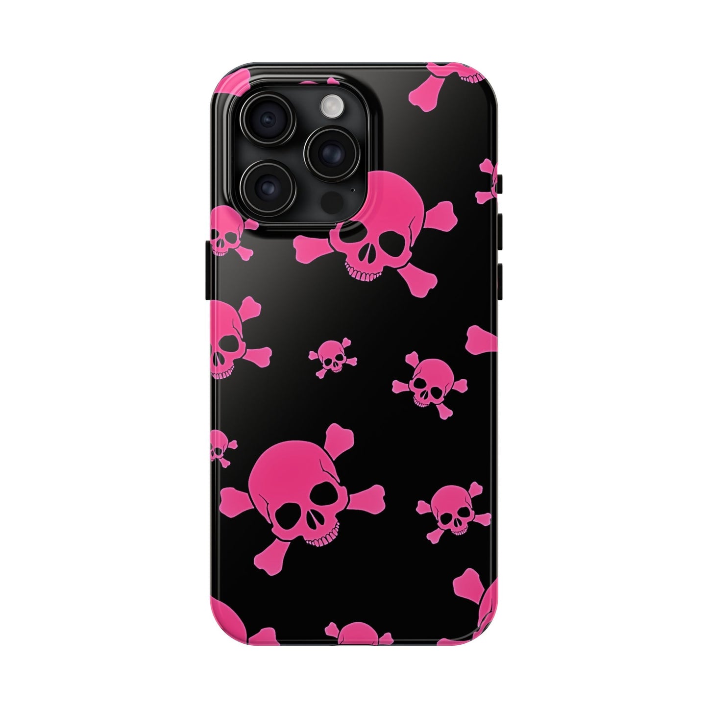Funda resistente para teléfono estilo emo con calavera rosa | Estética