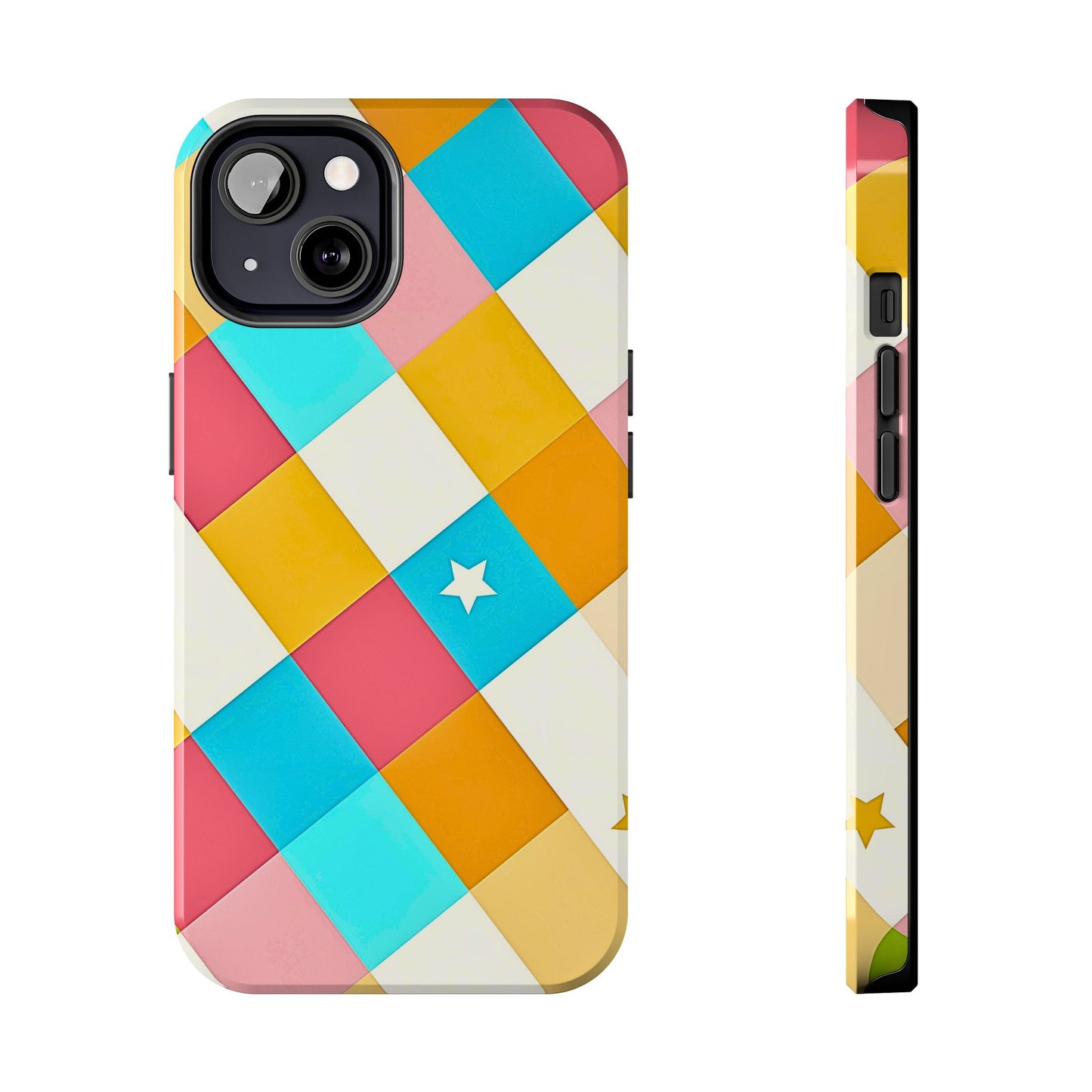 Vibrant Preppy Checkered Tough Phone Case | Aesthetic