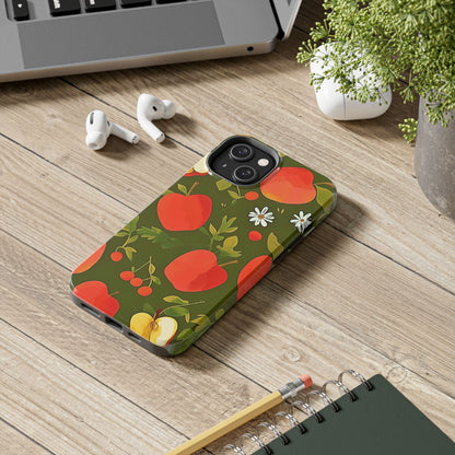 Funda/Cubierta resistente para teléfono con diseño de manzanas y bayas | Estética