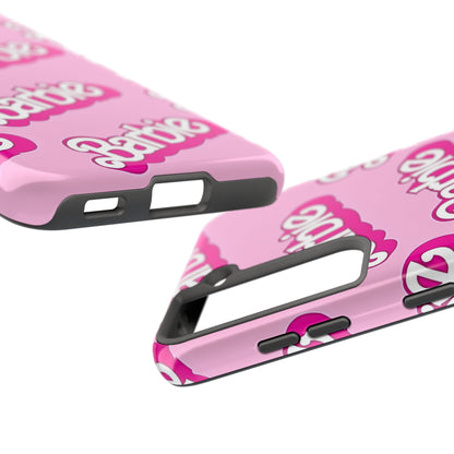 Funda rígida para teléfono con estampado retro del logotipo de Barbie | Estética