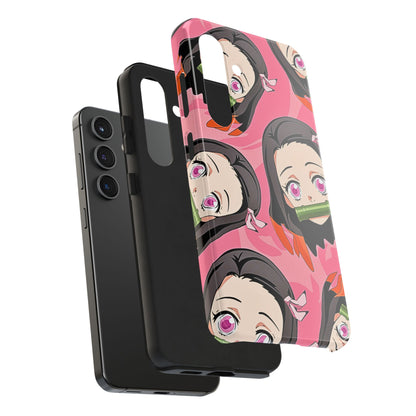 Nezuko Kamado Head Pattern Tough Phone Case | Anime - Demon Slayer