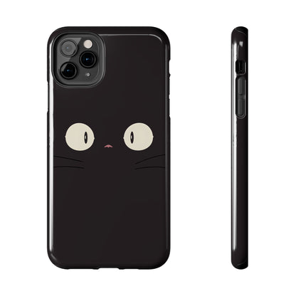 Adorable Black Cat Face and Eyes Minimal Tough Phone Case | Animals