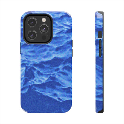 Funda resistente para teléfono azul oscuro con olas del océano borrosas | Estética
