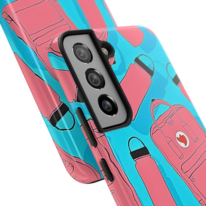 VSCO Kanken Backpack Water Bottle Pink & Blue Tough Phone Case | Aesthetic