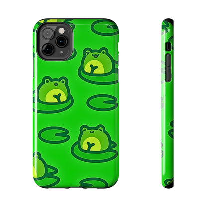 Cute Green Frogs Pattern Tough Phone Case | Animals