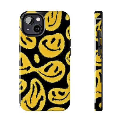 Funda resistente para teléfono con cara sonriente psicodélica colorida (versión 1) | Estética