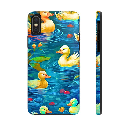 Ducks in the Pond Pattern Style Tough Phone Case | Animals