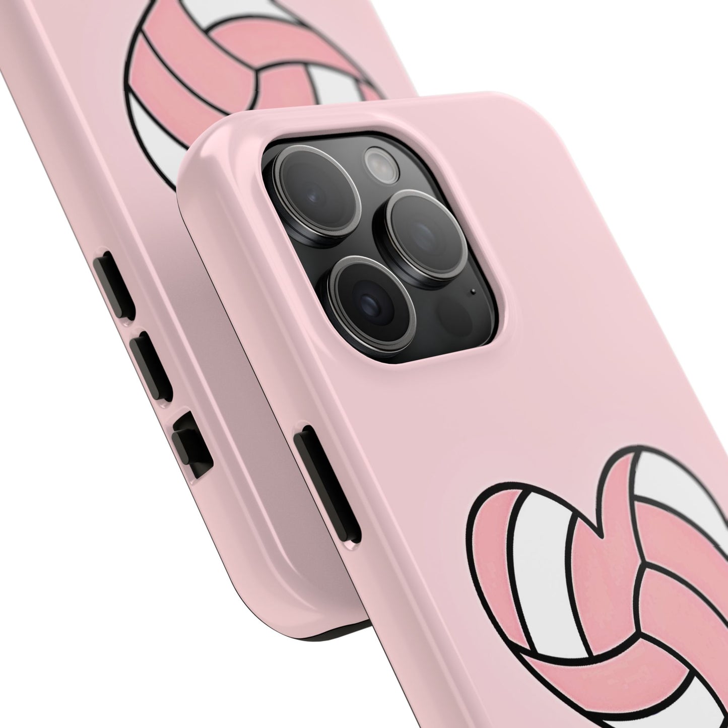 Pink Volleyball Heart Tough Phone Case | Aesthetic
