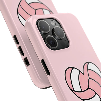 Pink Volleyball Heart Tough Phone Case | Aesthetic