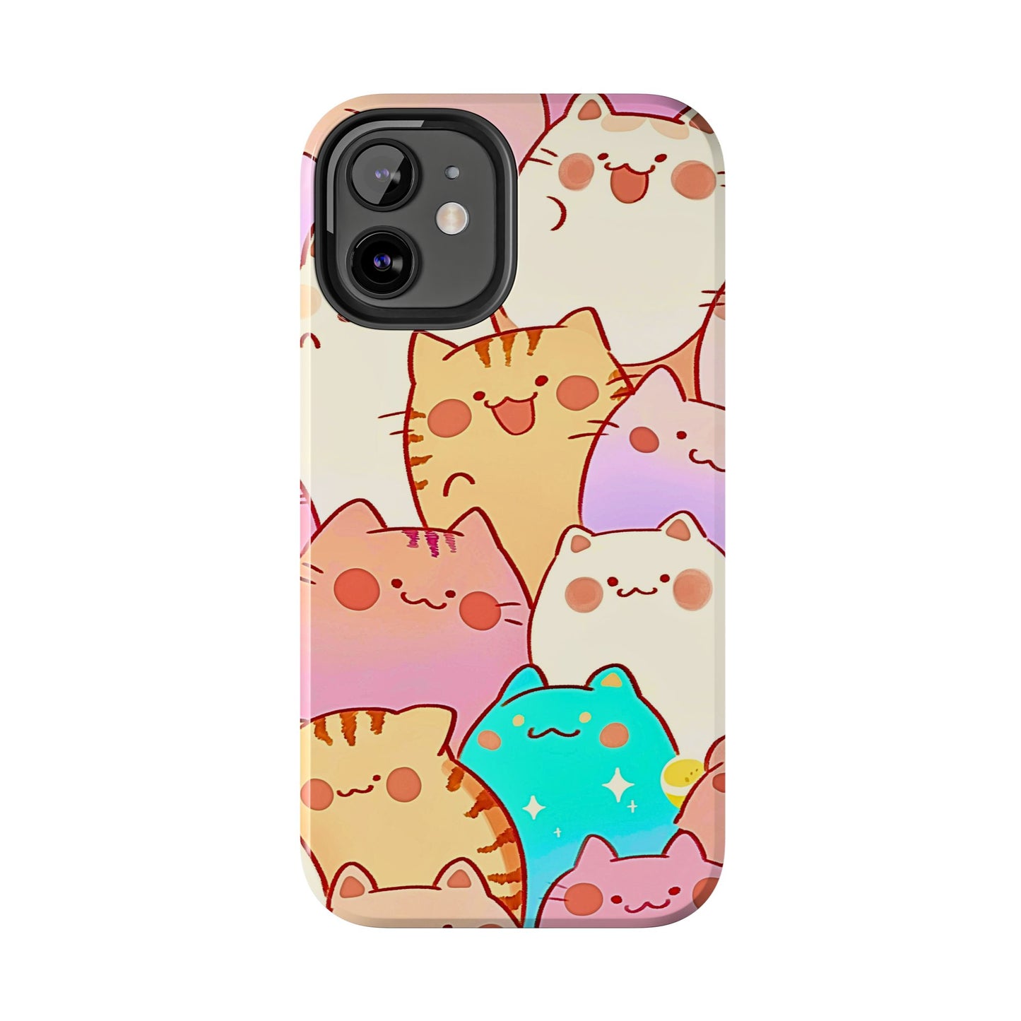Kawaii Chubby Adorable Cats Tough Phone Case | Animals