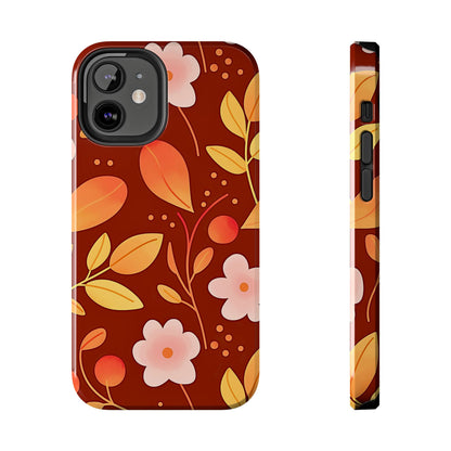 Autumn Fall Leaf Pattern Tough Phone Case | Aesthetic