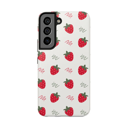 Strawberry Doodle Delight Tough Phone Case | Food