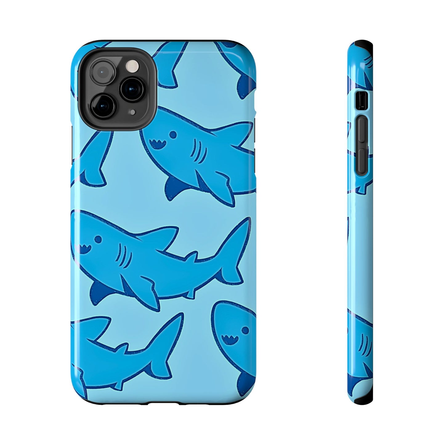 Smiley Shark Fun Pattern Tough Phone Case | Animals