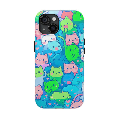 Cute Colorful Cats Pattern Style Tough Phone Case | Animals