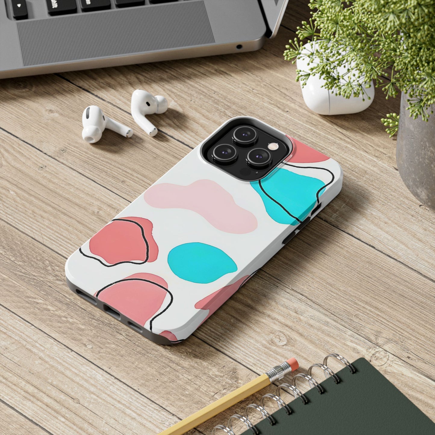 Abstract Shapes Preppy Pastel Style (Version 1) Tough Phone Case | Aesthetic