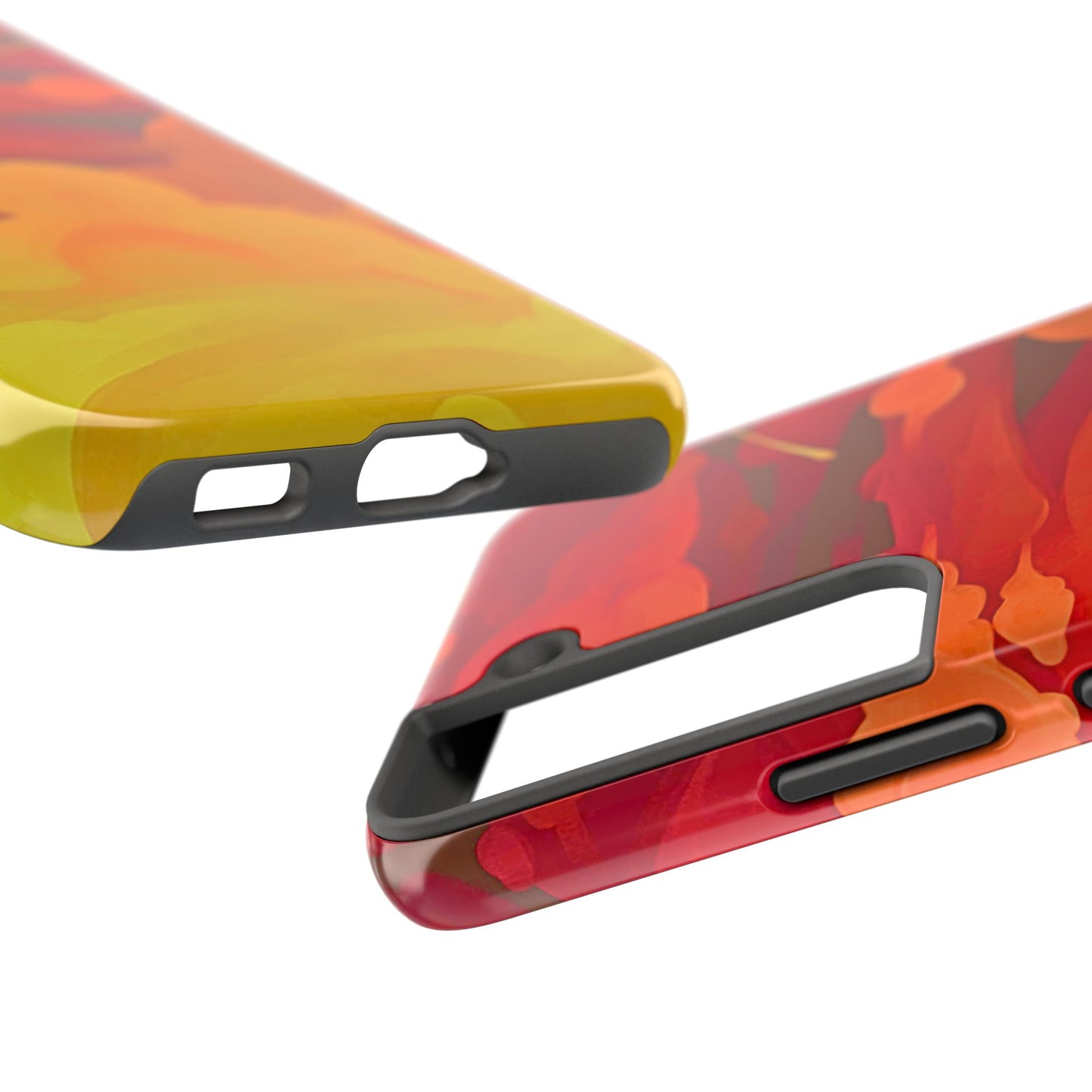 Funda resistente para teléfono con diseño de nubes rojas y naranjas | Estética
