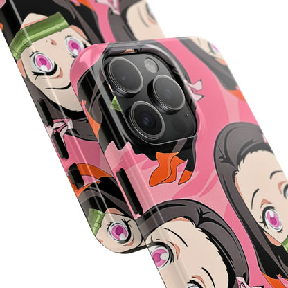 Nezuko Kamado Head Pattern Tough Phone Case | Anime - Demon Slayer
