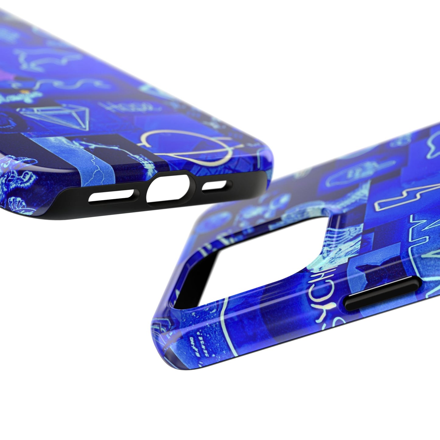 Blue Neon Style Tough Phone Case | Aesthetic