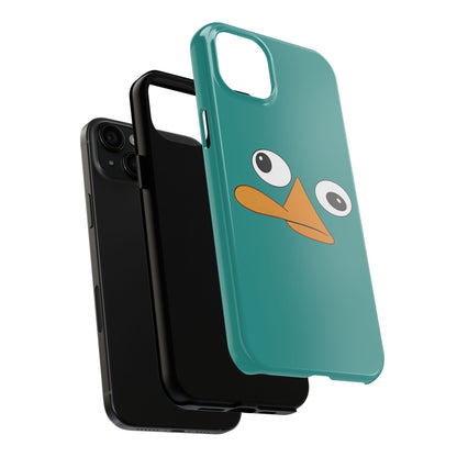 Phineas and Ferb Perry Platypus Eyes Teal Expression Tough Phone Case | Cartoon