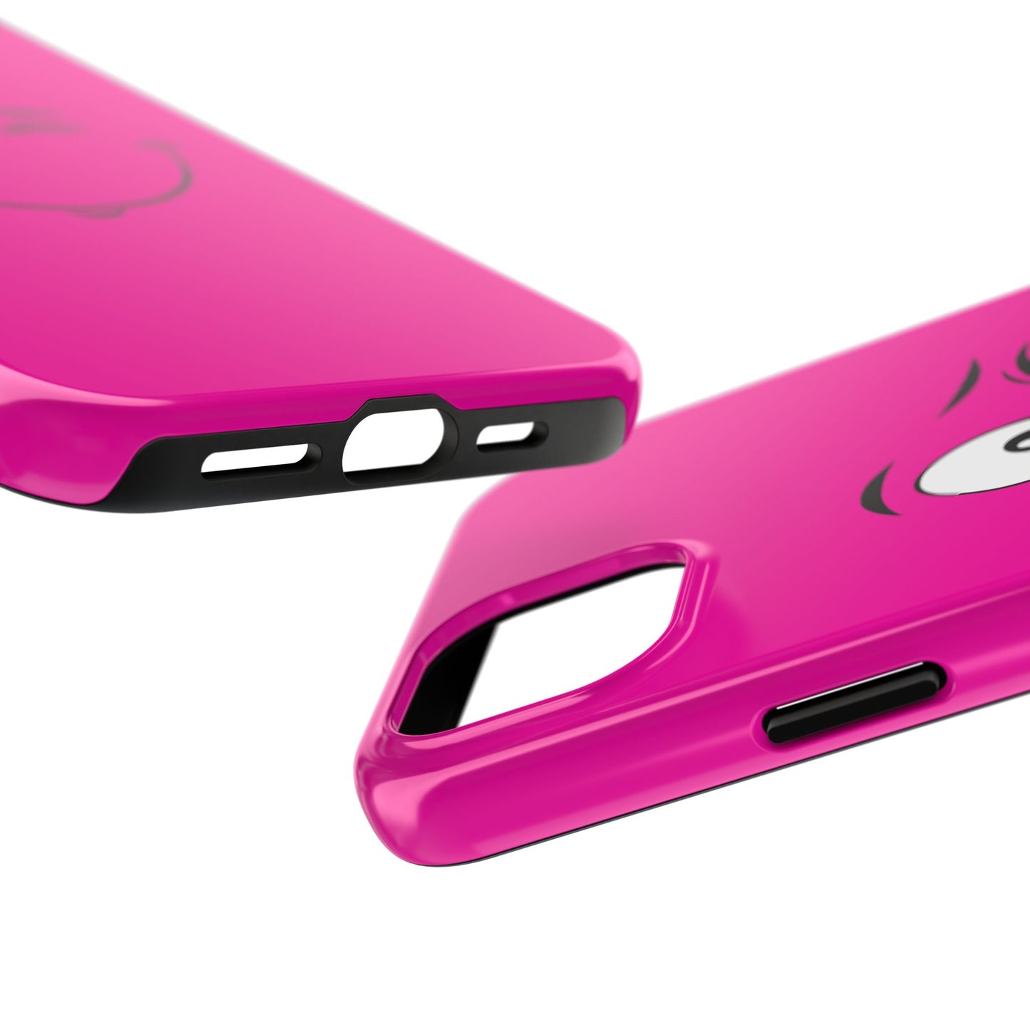 Winking Face Pink Background Cheeky Cartoon Style Tough Phone Case | Funny