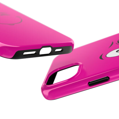 Winking Face Pink Background Cheeky Cartoon Style Tough Phone Case | Funny