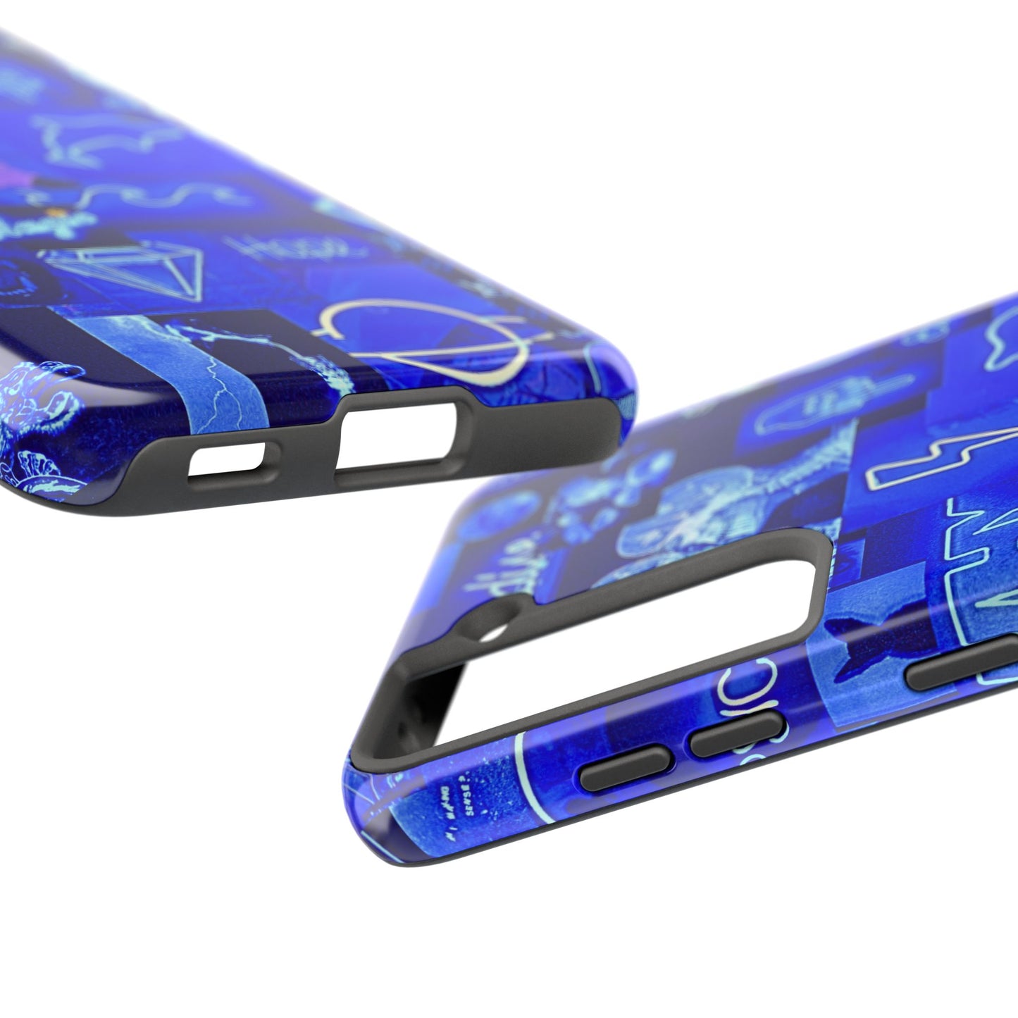 Blue Neon Style Tough Phone Case | Aesthetic