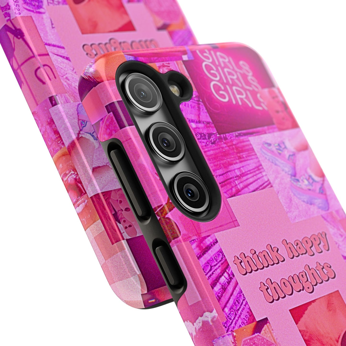 Think Happy Thoughts Pink Tough Phone Case | Aesthetic