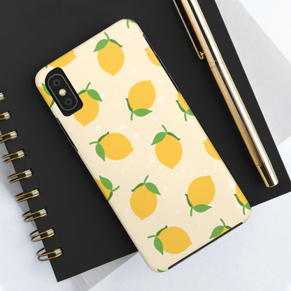 Cute Aesthetic Lemon Pattern Citrus Design Tough Phone Case | Food
