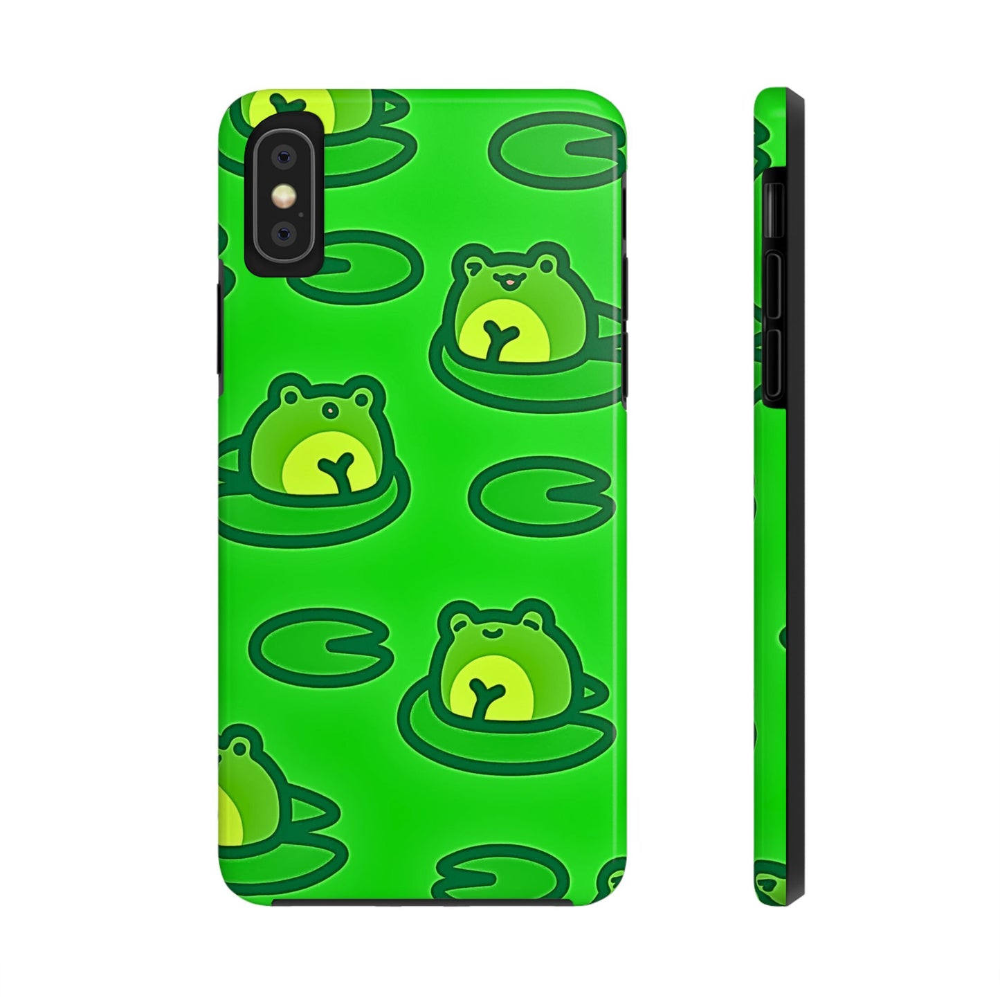 Cute Green Frogs Pattern Tough Phone Case | Animals