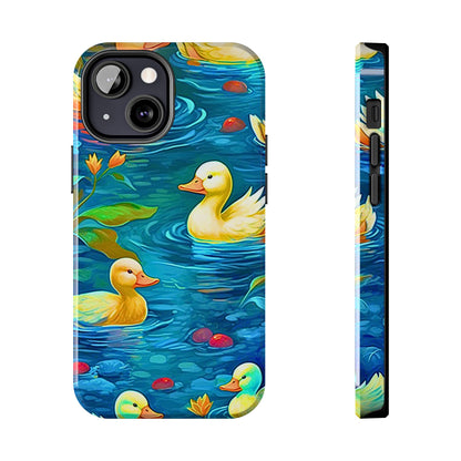 Ducks in the Pond Pattern Style Tough Phone Case | Animals