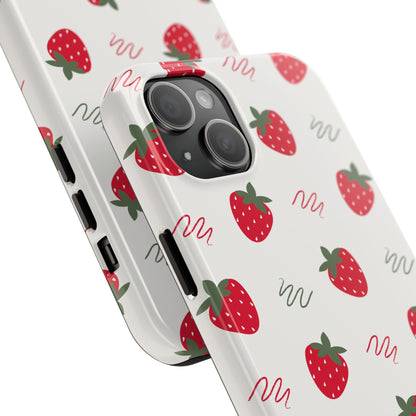 Strawberry Doodle Delight Tough Phone Case | Food