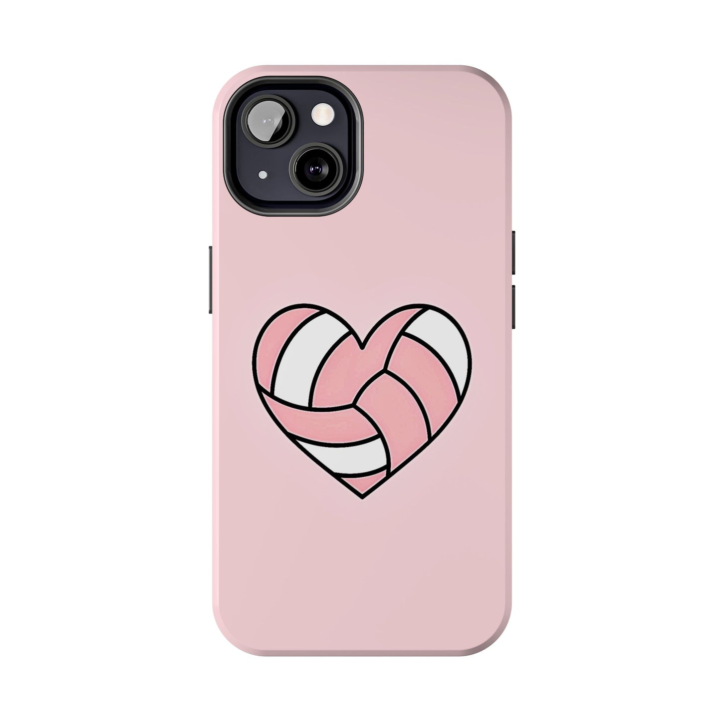 Pink Volleyball Heart Tough Phone Case | Aesthetic
