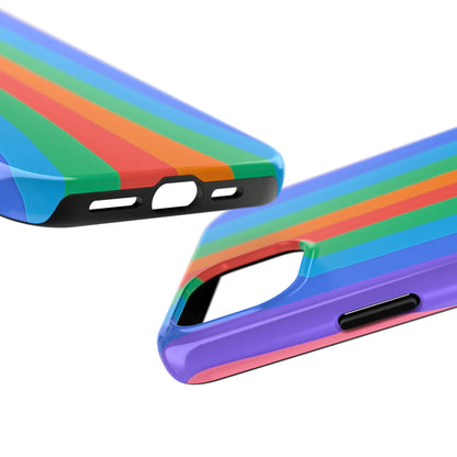 Funda resistente para teléfono con líneas de arcoíris hippies | Estética