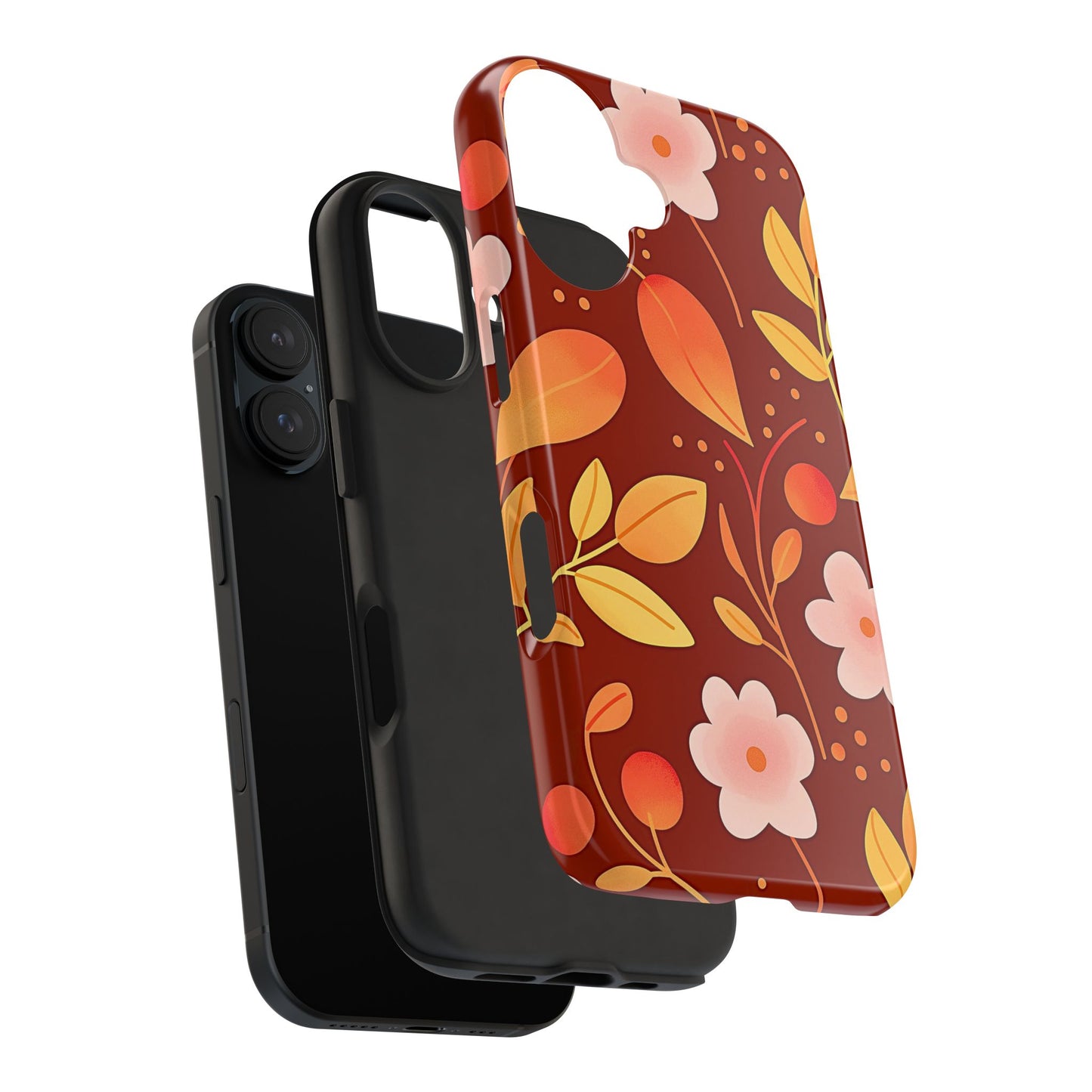 Autumn Fall Leaf Pattern Tough Phone Case | Aesthetic