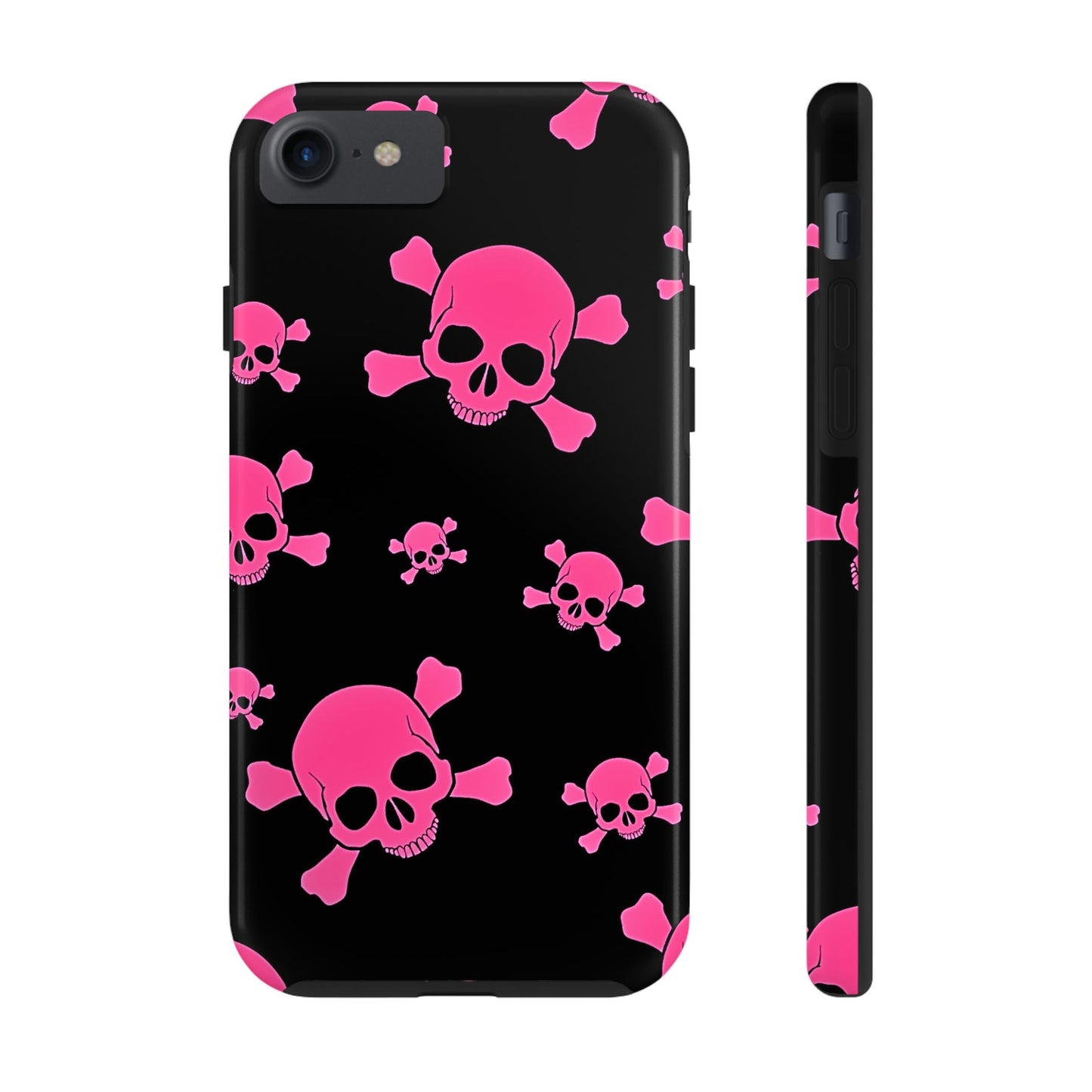 Funda resistente para teléfono estilo emo con calavera rosa | Estética