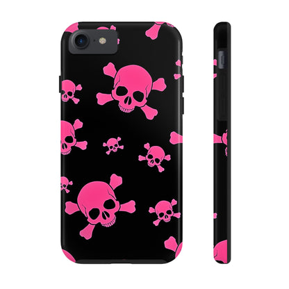 Funda resistente para teléfono estilo emo con calavera rosa | Estética