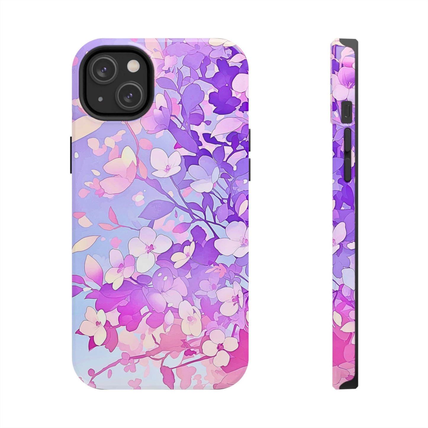 Funda resistente para teléfono con delicados estampados florales en tonos pastel | Estética