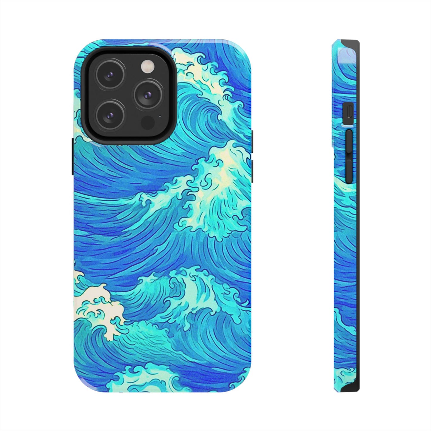 Funda resistente para teléfono con diseño de olas de agua | Estética