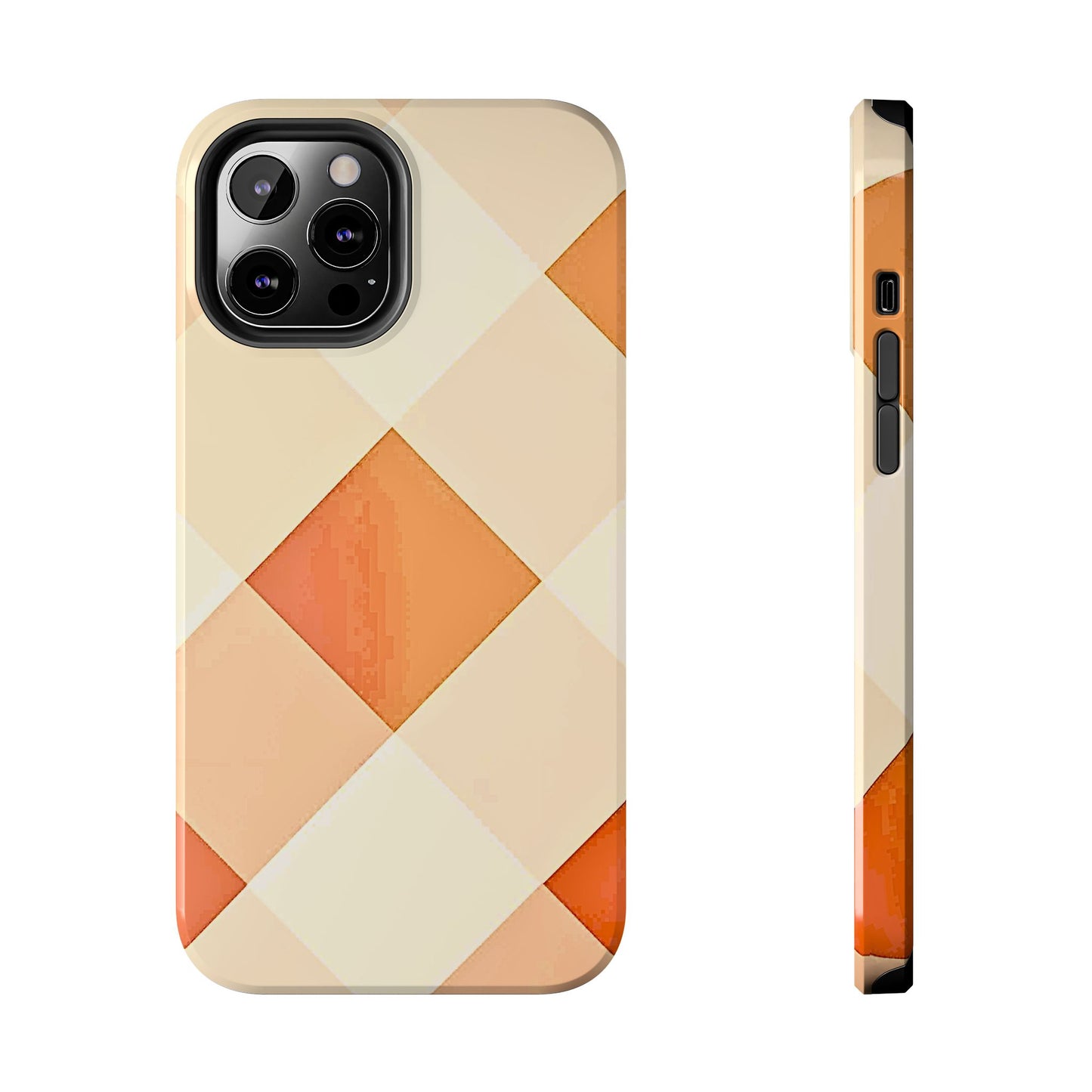 Pastel Minimalist Two-Tone Checkerboard Tough Phone Case | Aesthetic