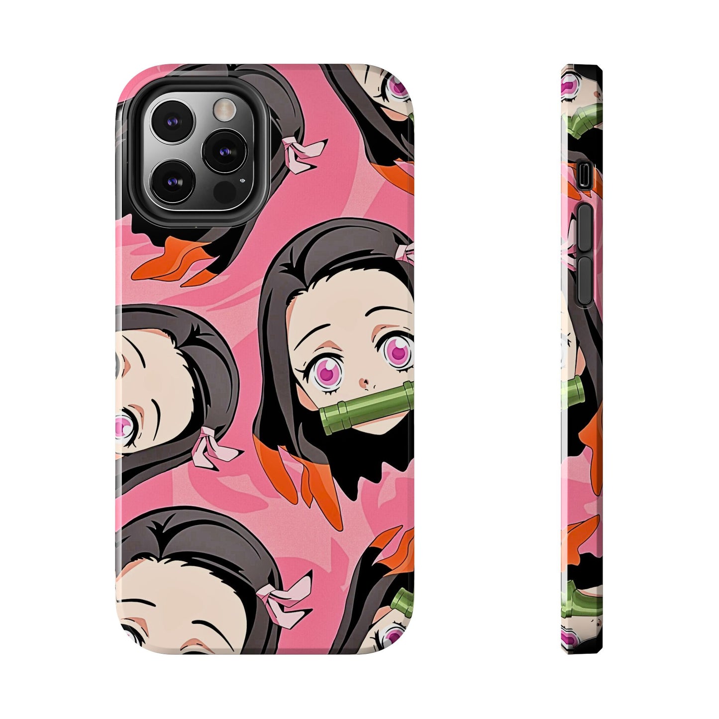 Nezuko Kamado Head Pattern Tough Phone Case | Anime - Demon Slayer
