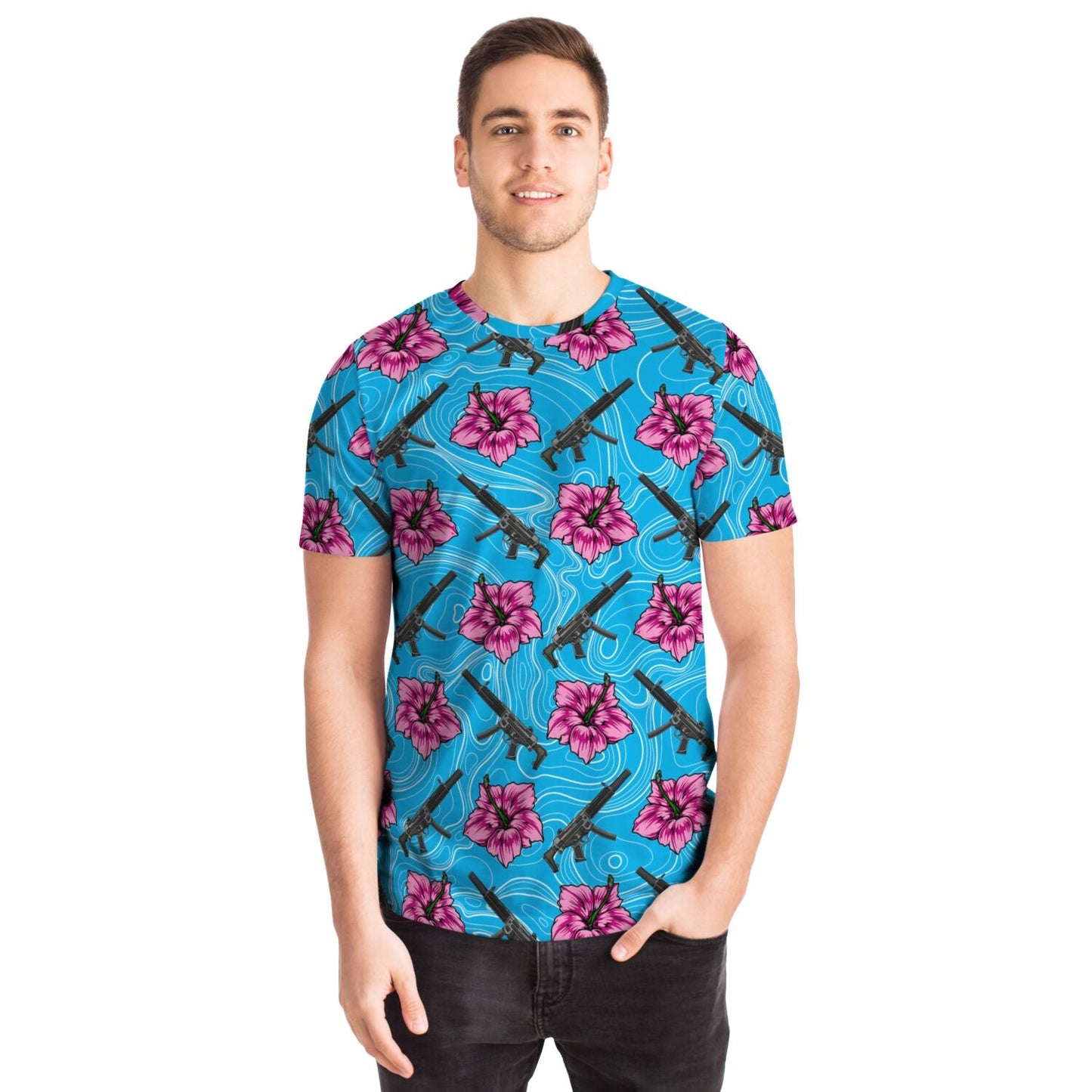Rad Palm High Capacity Hibiscus Blue Unisex T-Shirt